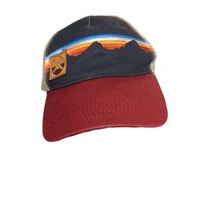 Cap Emb Mountains Locale Outdoors Trucker Hat